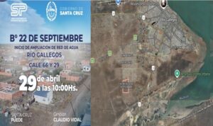 RÍO GALLEGOS: EL GOBIERNO INICIA OBRA DE RED DE AGUA EN EL BARRIO 22 DE SEPTIEMBRE