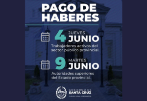 EL PAGO DE HABERES DE LA ADMINISTRACIÓN PÚBLICA SERÁ EL4 DE JUNIO