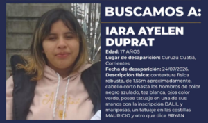 ALERTA SOFÍA: BUSCAMOS A IARA AYELEN DUPRAT
