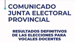 ELECCIONES VOCALES DOCENTES: RESULTADOS FINALES