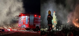 Caleta Olivia: Control de incendio de residuos en el Basural Petrunco
